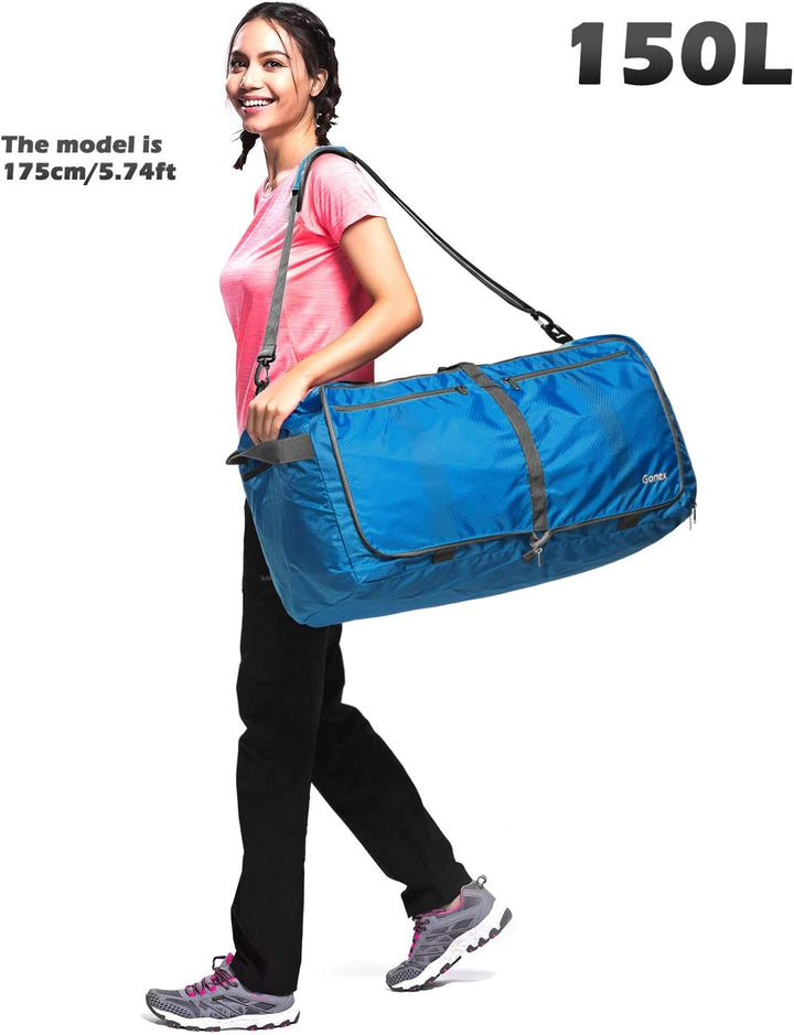 Gonex Faltbare Reisetasche, Leicht mit Schuhfach, 150L, Himmelblau | 210D Waben-Nylon, Wasserabweise