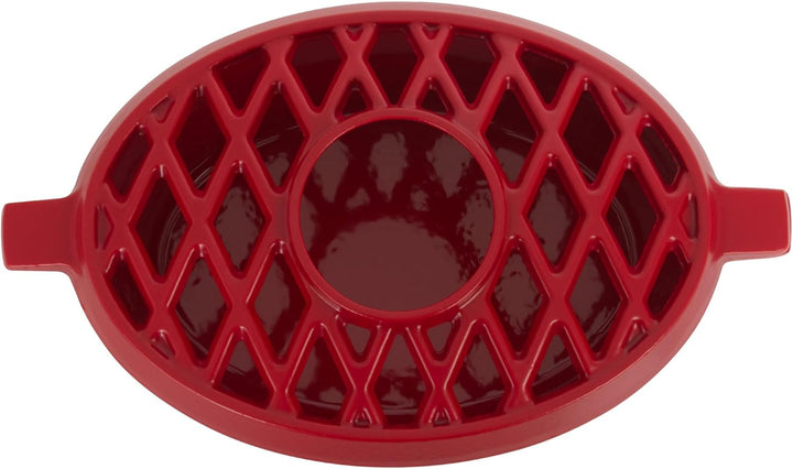 BBQ-Toro Gusseisen Luftbefeuchter emailliert | Rot, 2,7 Liter | Gusseisen-Luftbefeuchter, Wasserverd