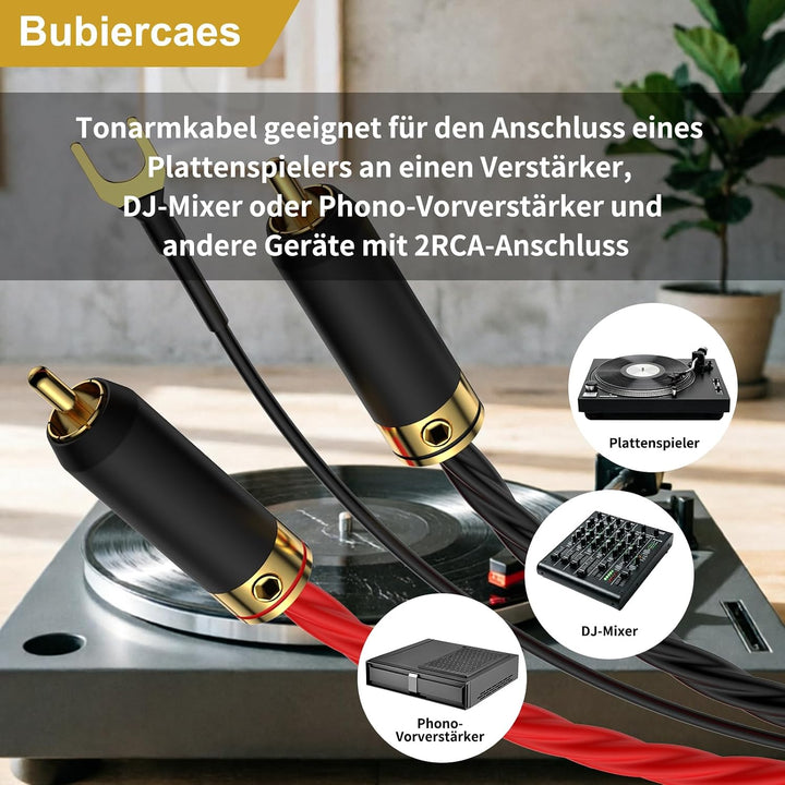 High End Phono Kabel OFC Geschirmt 4x RCA Cinch 2M, 2M
