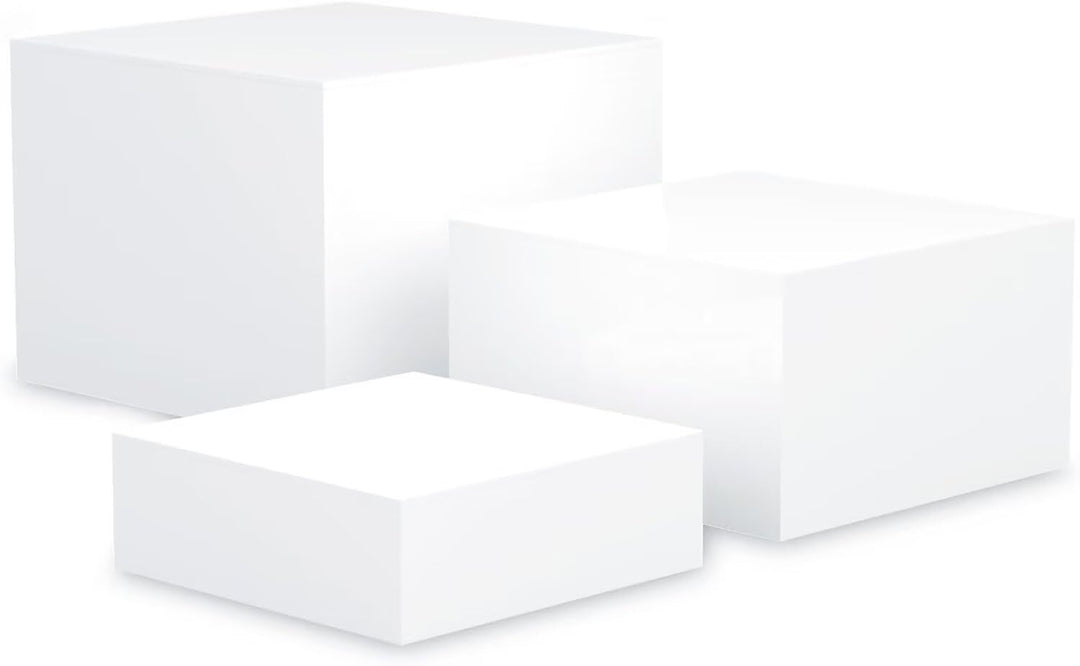 Buffet Ständer Acryl, 6'' x 7'' x 8'' Lebensmittel-Präsentationsboxen 3er Set, Würfel-Dessertständer