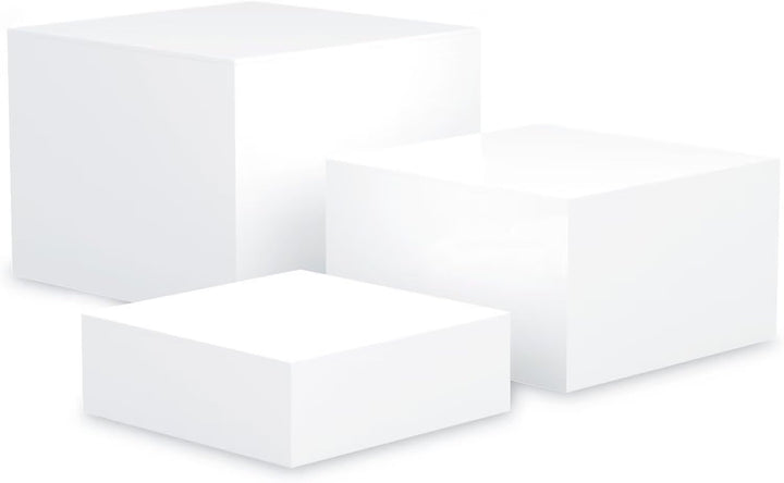 Buffet Ständer Acryl, 6'' x 7'' x 8'' Lebensmittel-Präsentationsboxen 3er Set, Würfel-Dessertständer