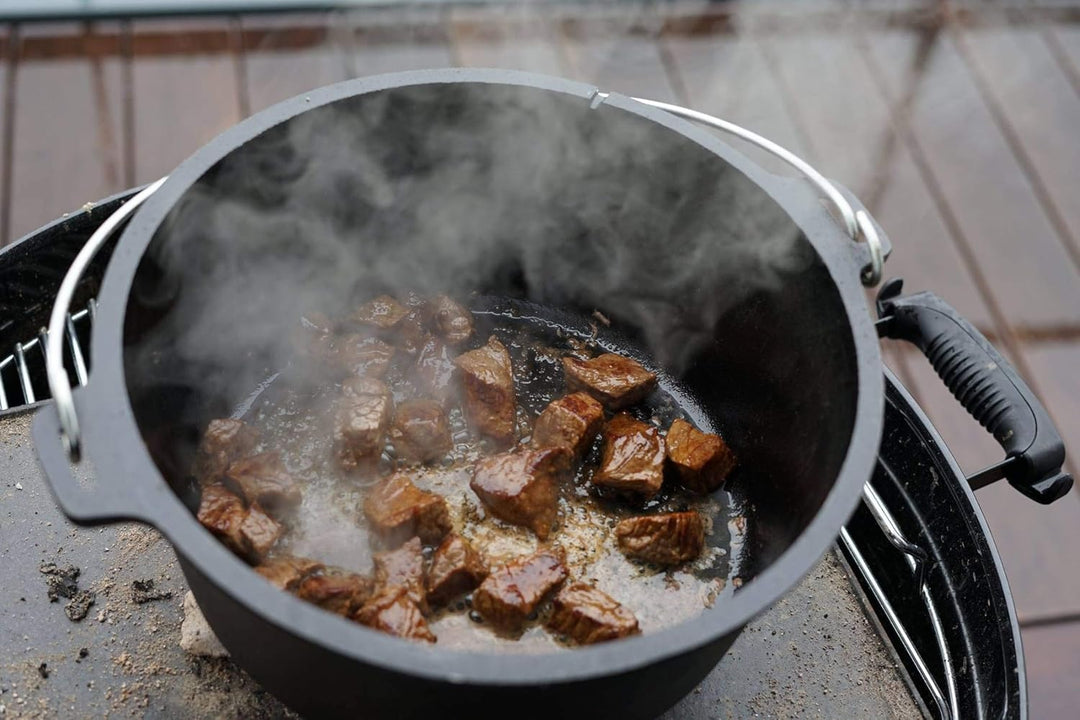 BBQ-Toro Dutch Oven Premium Serie | 13,6 Liter (DO12P), Topf mit Füsse | bereits eingebrannt - prese