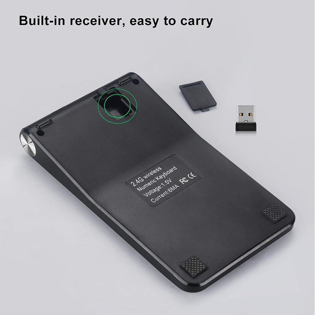 ASHATA Kabellose Nummernblock,2,4G Kabelloses Keypad Ziffernblock 20 Tasten,Numpad Numberic Tastatur