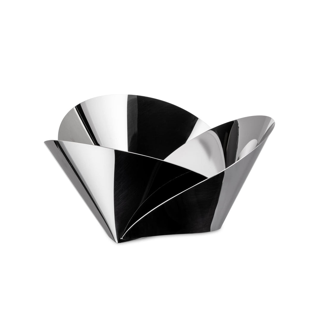 Alessi ABI03 Korbschale aus Edelstahl, Silber, 8.5 x 23 x 3.5 cm