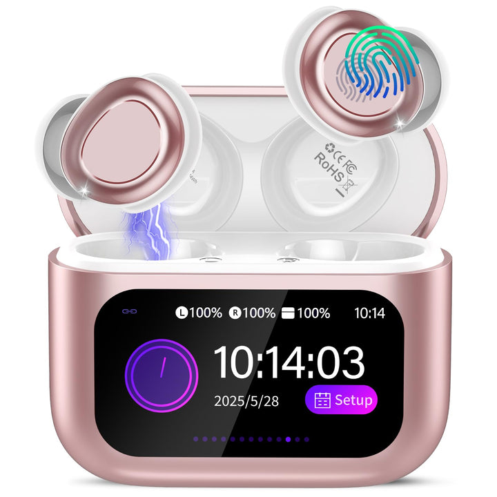 ZYHKON Bluetooth Kopfhörer, Bluetooth 5.4 Schlafkopfhörer In Ear mit Touchscreen, 48H Spielzeit Mini