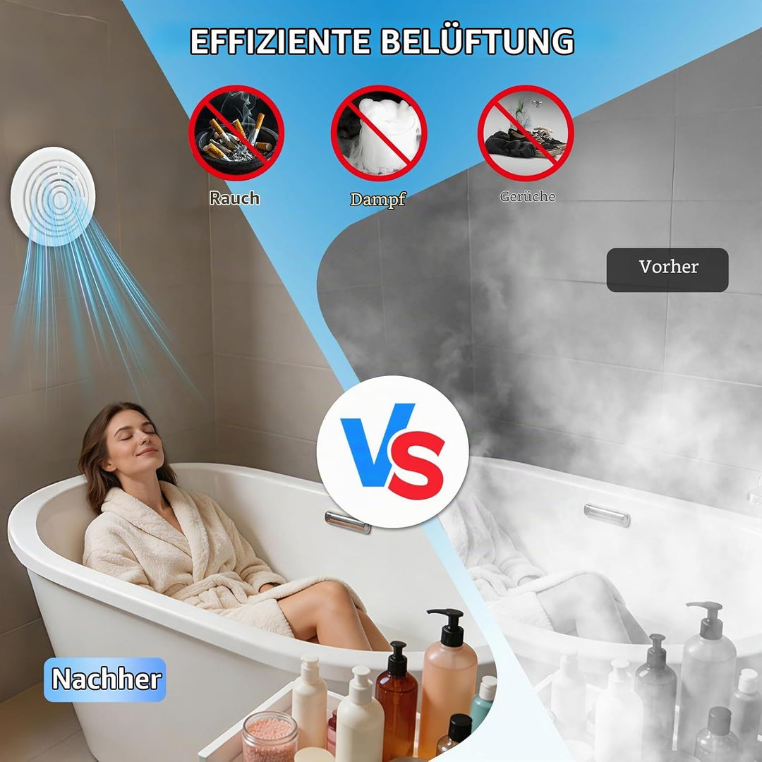 FanGoFast Badlüfter 150 mm, Abluftventilator, wasserdicht, 22 W, für Bad, WC 150MM, 150MM
