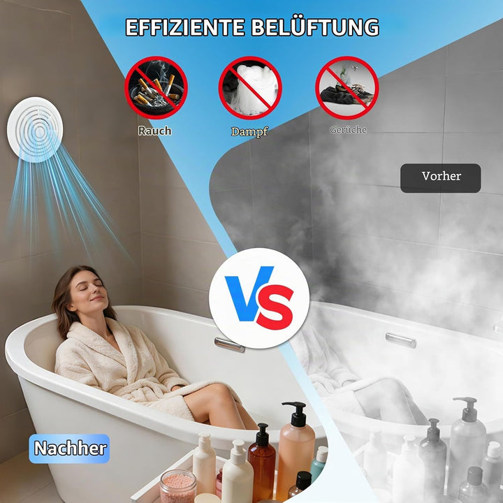 FanGoFast Badlüfter 150 mm, Abluftventilator, wasserdicht, 22 W, für Bad, WC 150MM, 150MM