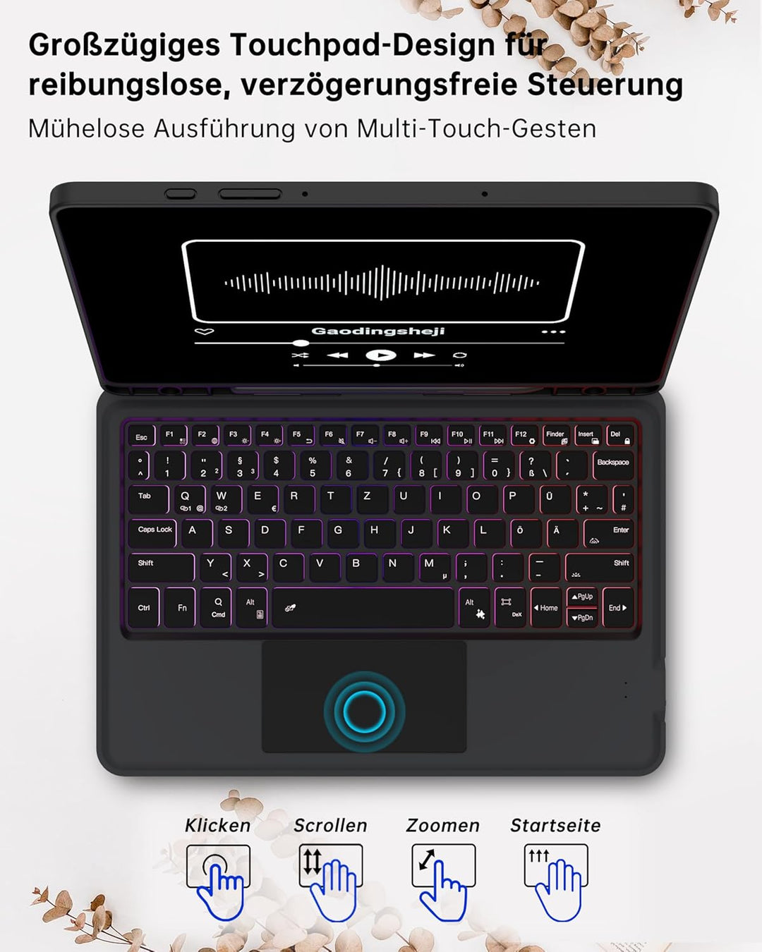 Ai Key Tastatur für Samsung Galaxy Tab S10 Lite/S10 FE/S9 FE/S9 : DEX-Modus mit einem Klick,Auto Auf