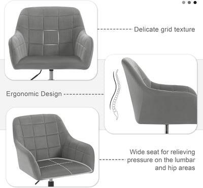 WOLTU Schreibtischstuhl drehbar, Schminktisch Stuhl, Drehstuhl mit Rollen, Bürostuhl ergonomisch, Se