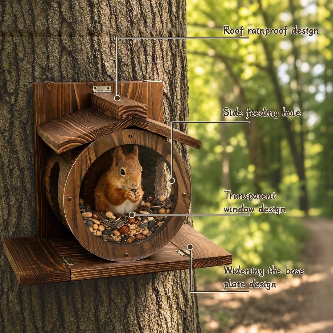 Eichhörnchen Futterhaus Eichhörnchen Haus Eichhörnchen Futterstation | 33 × 23 × 17cm Wetterfest aus