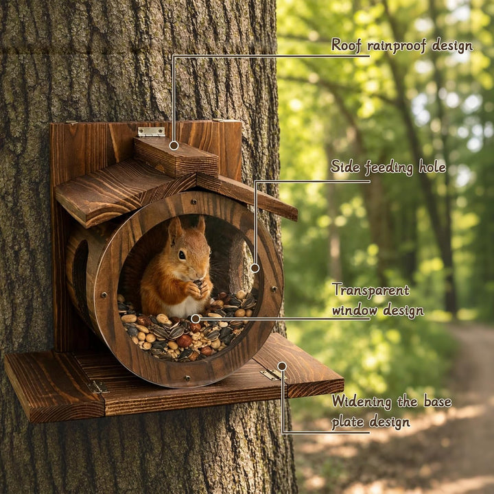 Eichhörnchen Futterhaus Eichhörnchen Haus Eichhörnchen Futterstation | 33 × 23 × 17cm Wetterfest aus