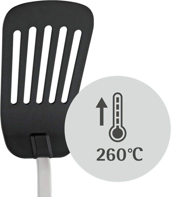 WMF Profi Plus Pfannenwender Kunststoff 32,2 cm, Cromargan Edelstahl teilmattiert, Kunststoffvordert