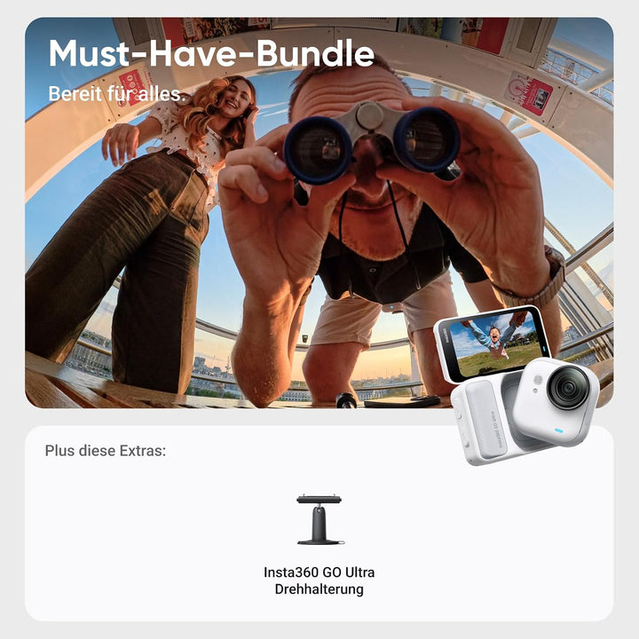 Insta360 GO Ultra Must-Have-Bundle Polarweiss- freihändige 4K Mini-Cam, leicht &amp; mobil, top bei weni