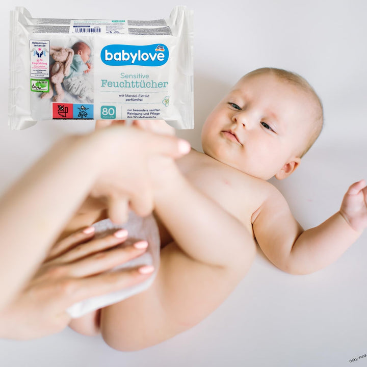 babylove Vorteils Pack Feuchttücher sensitive, 12 x 80 Stück, = 960 Stück