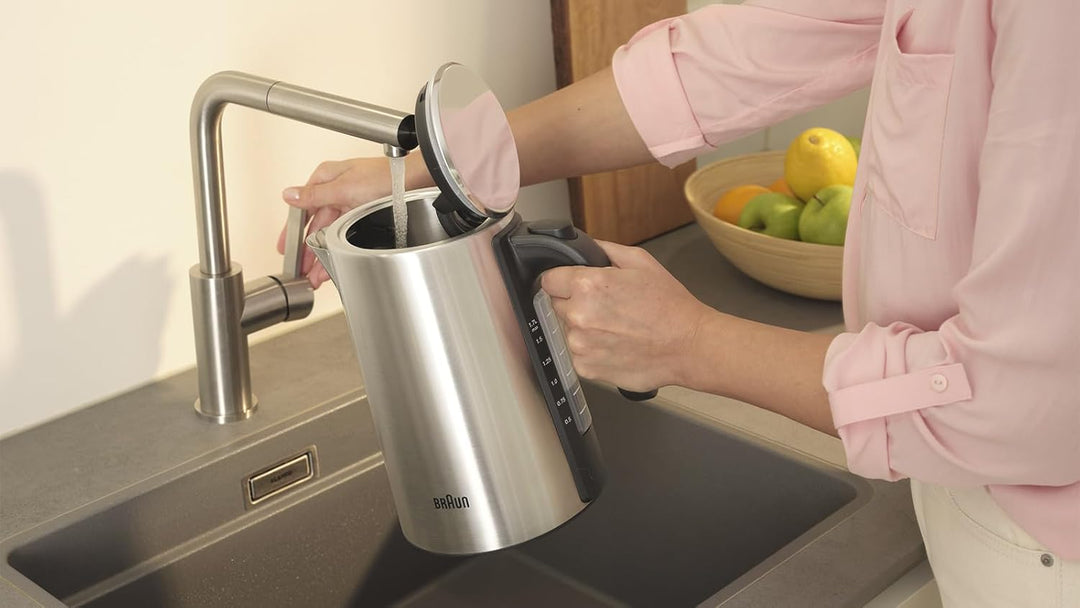 Braun Identity Collection WK5200BK, Elektrischer Wasserkocher aus Edelstahl, 1,7L Fassungsvermögen,