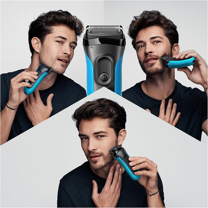 Braun Series 3 Rasierer Herren, 3-in-1-Elektrorasierer, Barttrimmer mit 5 Kammaufsätzen, Wet&Dry, Ge