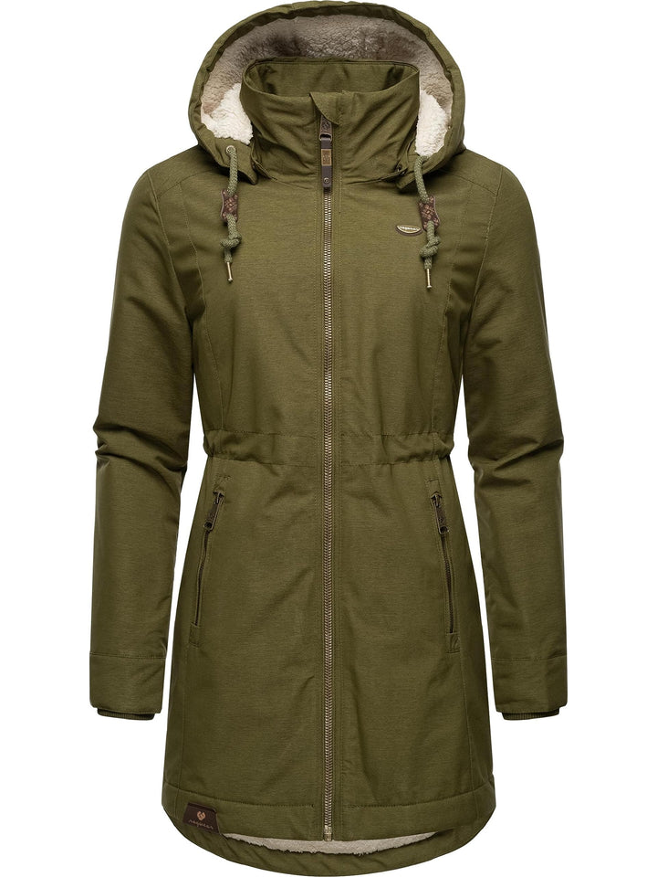 Ragwear Damen Wintermantel Warmer Parka lang wasserdicht mit Abnehmbarer Kapuze Dakkota XS-6XL M Lig