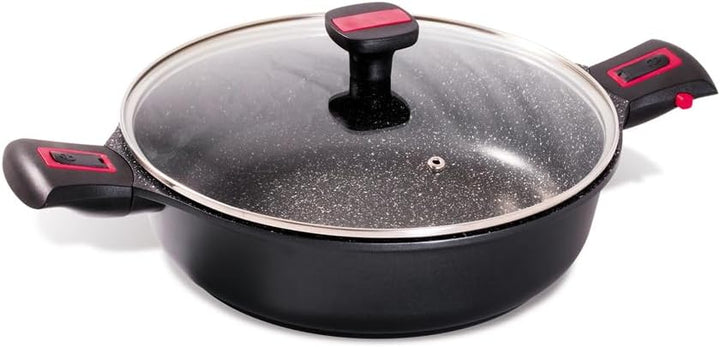 BAUMALU - Bratentopf mit Granit Pro Keramikdeckel - Aluminiumguss - Herdarten, einschliesslich Induk