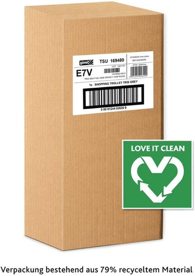 Gimi Tris Einkaufstrolley, wasserabweisende Tasche, 3-Rollen-System, Eco Verpackung, Fassungsvermöge