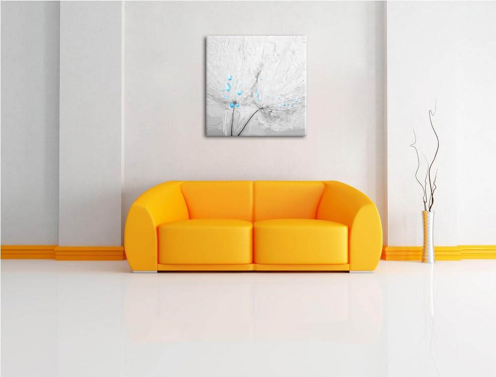 Pixxprint Pusteblumen / 70x70cm Leinwandbild bespannt auf Holzrahmen/Wandbild Kunstdruck Dekoration,