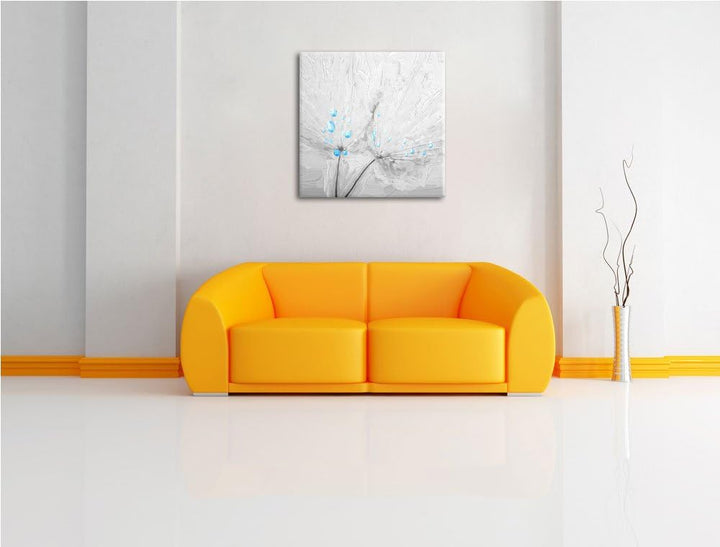 Pixxprint Pusteblumen / 70x70cm Leinwandbild bespannt auf Holzrahmen/Wandbild Kunstdruck Dekoration,