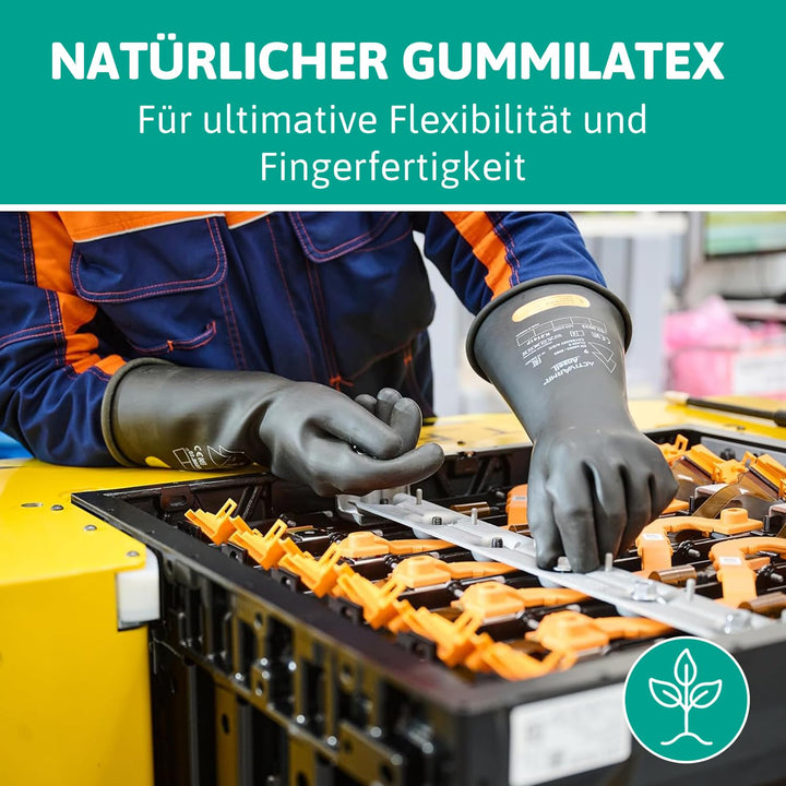 Ansell ActivArmr Elektriker-Schutzhandschuhe, Elektroschutz Klass 0 (1000V), Elektrisch Isolierende