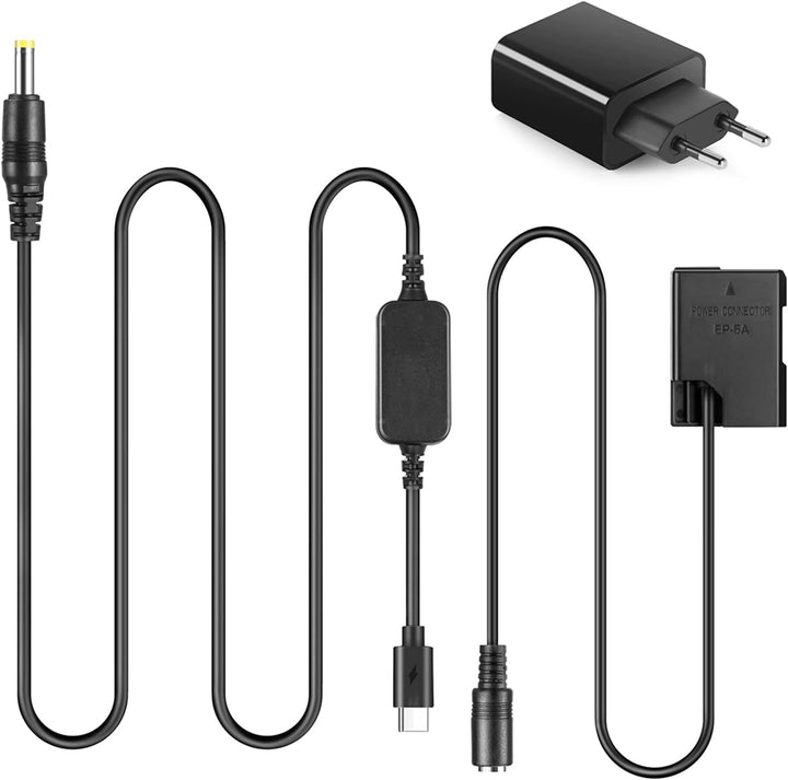 EP-5A USB-C-Adapter Netzkabel DC-Koppler-Kit Ersatz EN-EL14/EN-EL14A Batterie EH-5 PD-Adapter für Ni