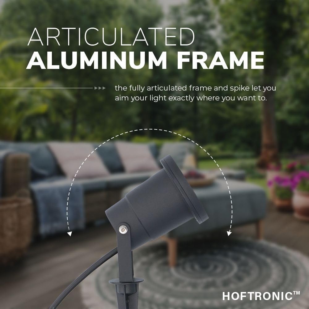 HOFTRONIC 9er Set Sydney - GU10 LED Strahler mit Erdspiess - 1,5M kabel mit Stecker - 4W 450lm - Alu
