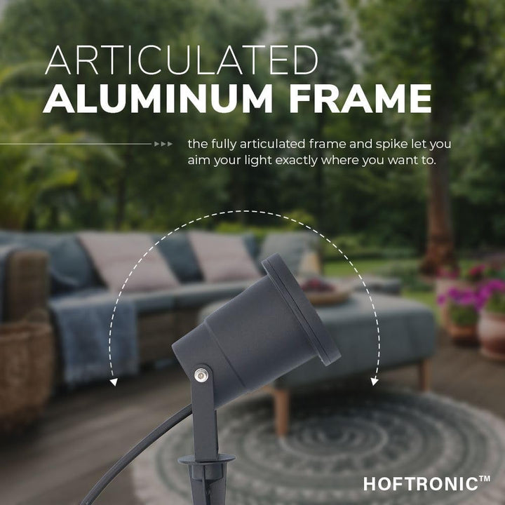 HOFTRONIC 9er Set Sydney - GU10 LED Strahler mit Erdspiess - 1,5M kabel mit Stecker - 4W 450lm - Alu