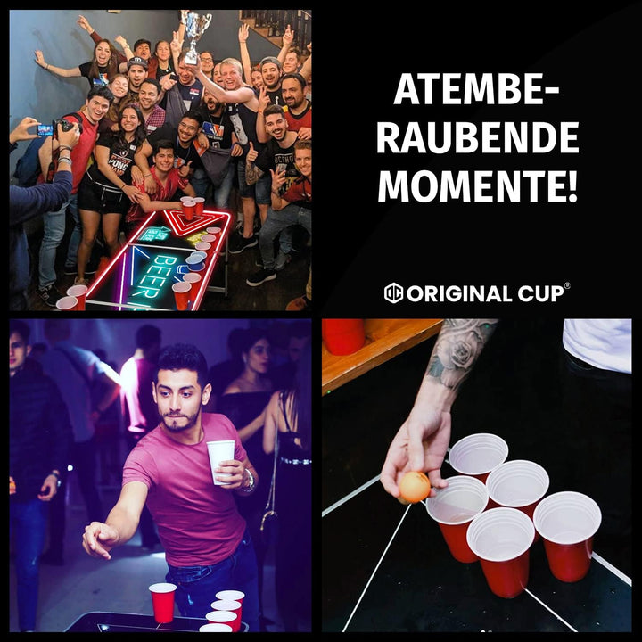 Beer Pong Offizieller Spotlightholes Tisch mit Löchern | Neonlicht | Premium Qualität | Offizielle W