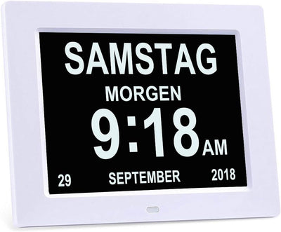 8" Digital Wecker,Digitaler Kalender Tag Uhr Für Demenz sehschwachen Gelesen Werden,Kinder, Senioren