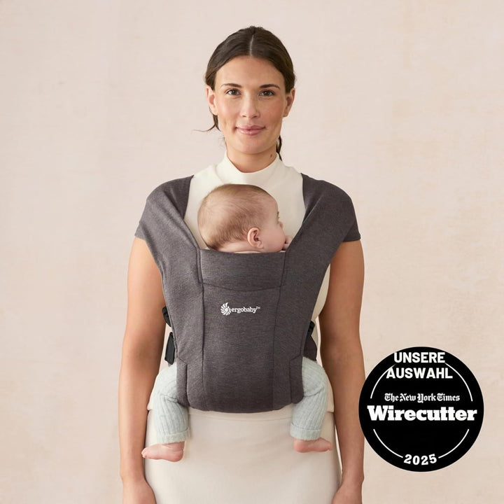 Ergobaby Babytrage für Neugeborene ab Geburt Extra Weich, Embrace Bauchtrage Baby-Tragetasche Ergono