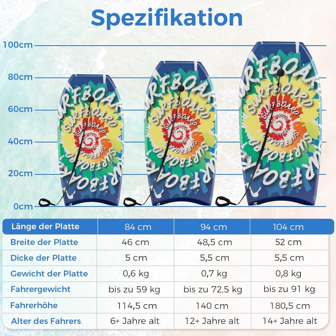 GOPLUS Bodyboard, Schwimmbrett Schwimmboard leicht tragbar für Strand, Meer, Surfboard, Sup-Board mi