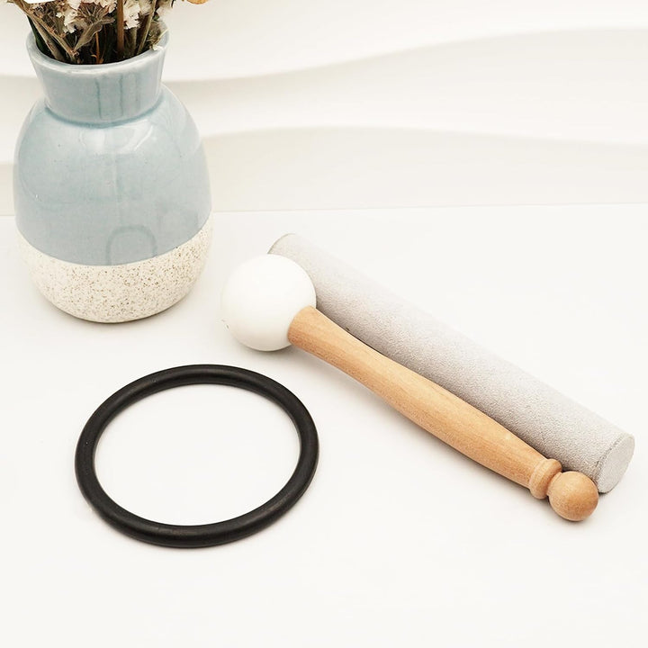 Hye-eun 432Hz Kristall Klangschale Set 12 "C 10" F 8 "A Blau Set Of 3 Pcs Quartz Crystal Singing Bow