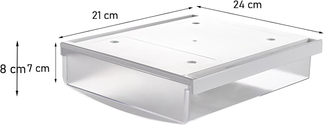 TUKA 4X 3,5L Unterschreibtisch-Schubladen 24x21x8cm, Selbstklebende Schubladen, Versteckte Unterbaus