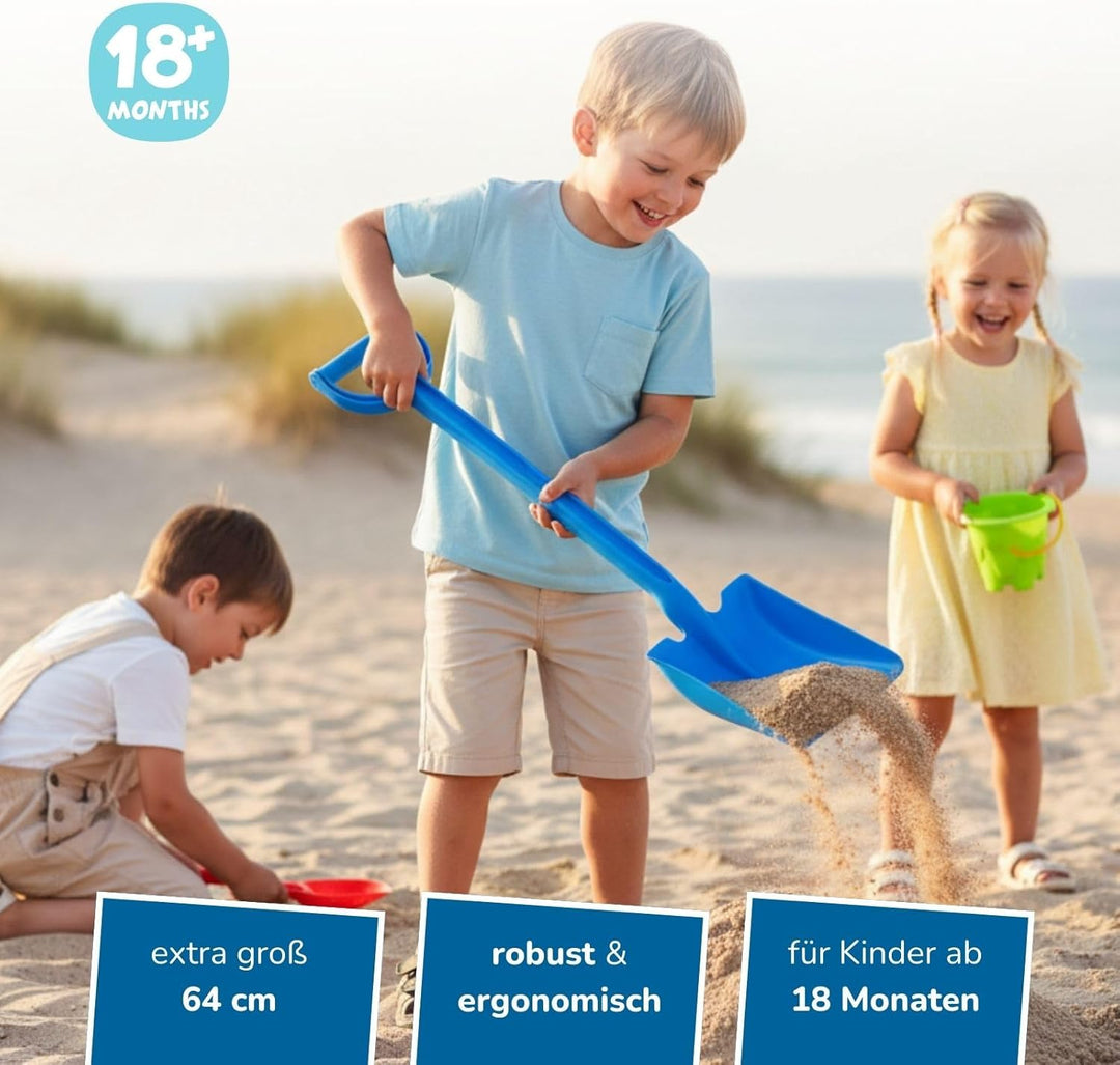 alldoro 60156 XXL-Kinderschaufel eckig, 64 cm, robuste Sandschaufel aus Kunststoff für Kinder ab 18