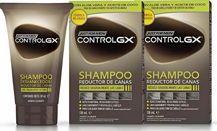 Just For Men - Control GX Grey Reducing Shampoo für graues Haar, mit Kokosöl & Aloe Vera, neue verbe