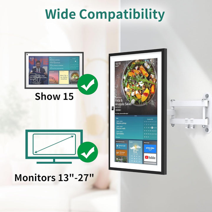 PlusAcc Wandhalterung für Show 15/21 &amp; Monitor - drehbarer, neigbarer Halterung, Regal erstellbare M