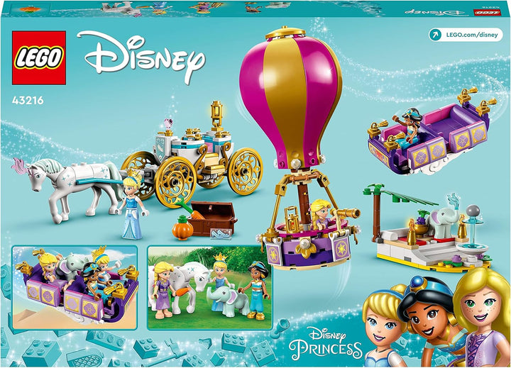 LEGO 43216 Disney Prinzessinnen auf magischer Reise Spielzeug mit Cinderella, Jasmine, Rapunzel Mini