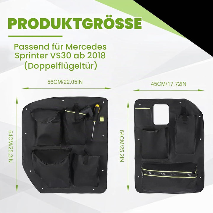 Scheunentor-Aufbewahrungsorganizer kompatibel mit 2018+ Mercedes Sprinter VS30（Dual Swing Door), 2 P