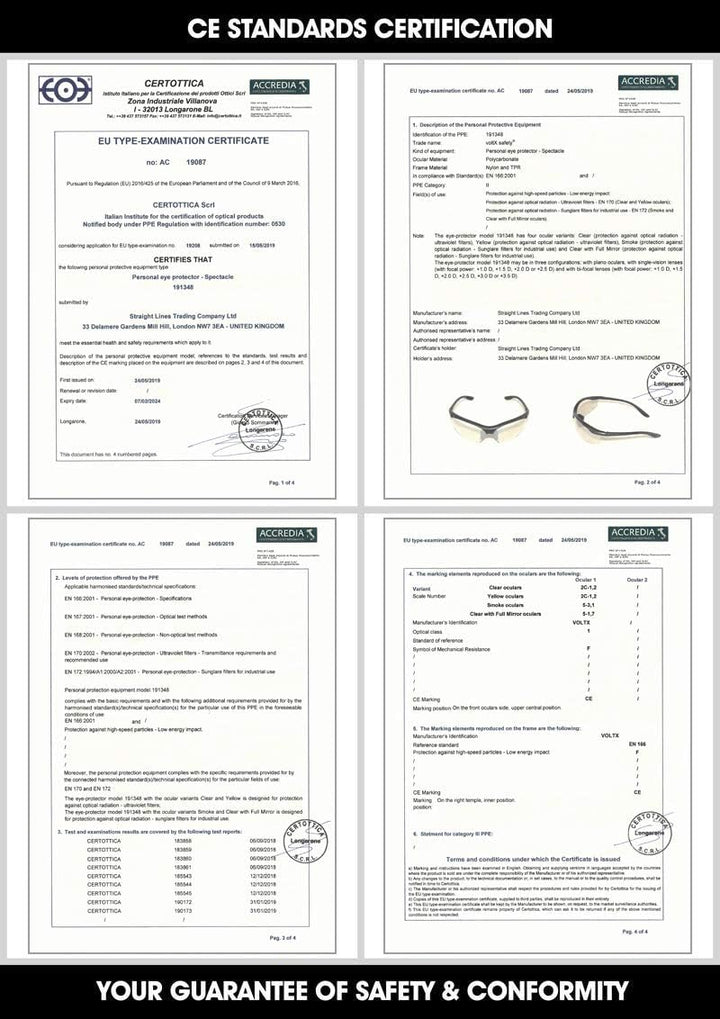 voltX 3 x Constructor' BIFOKALE Schutzbrille mit Lesehilfe (+2.5 Dioptrie klare, gelbe & rauchgraue