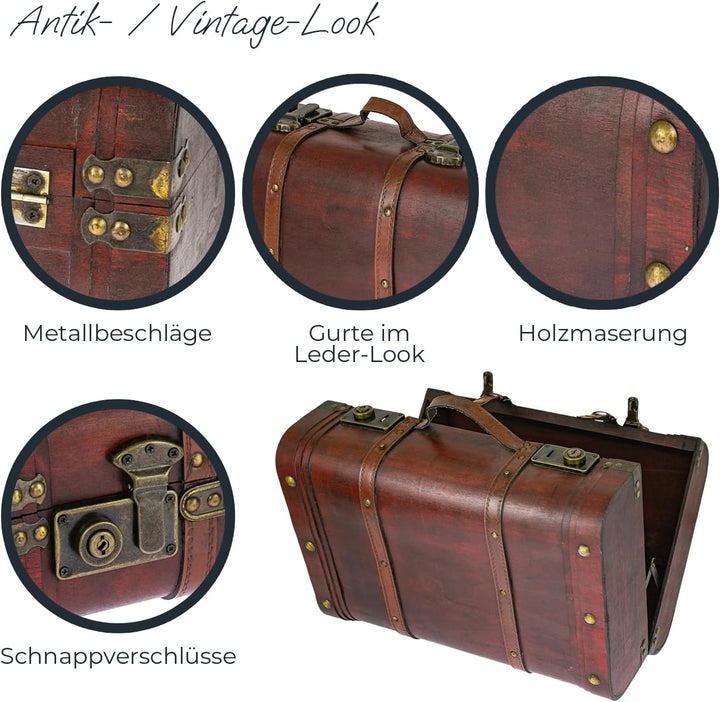 HMF 6412-145 Schatztruhe aus Holz, Vintage Koffer | 45 x 30,5 x 20 cm | Gross | Peru L Peru, L Peru