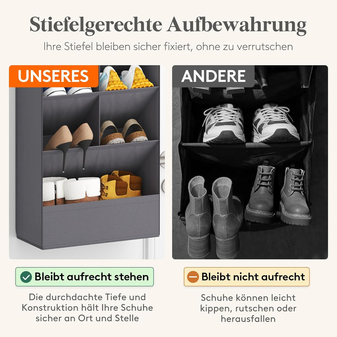 Lifewit 6 Ebene über die Tür Schuh mit 11 grossen tiefen Taschen, 1 Packung Stoff hängende Schuhe Au