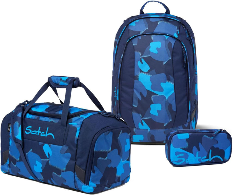 satch Air Schulrucksack Set 3tlg. inkl. Schlamperbox und Sporttasche Troublemaker, Troublemaker