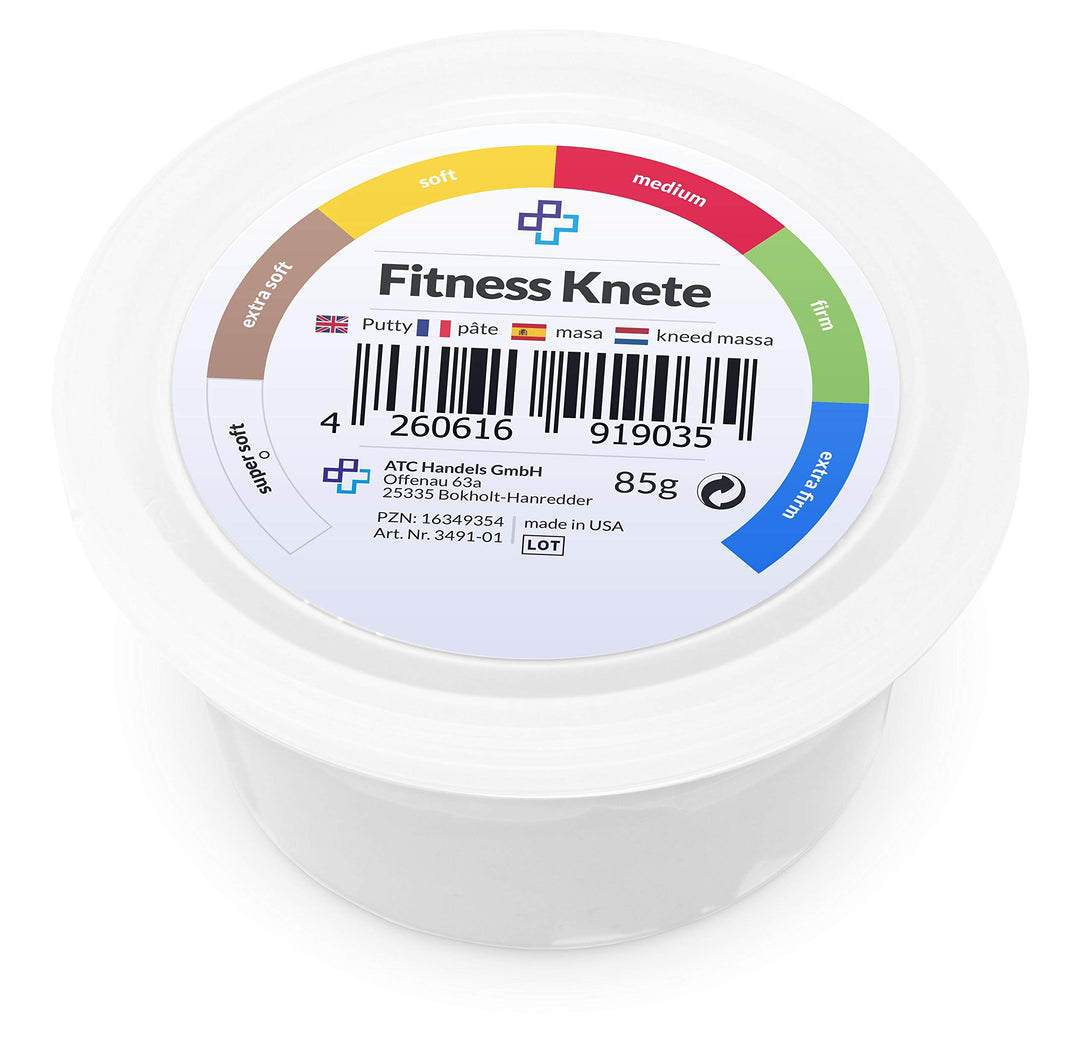 Therapieknete 85g, Putty für Handtraining, Therapie Knetmasse Knete 450g weiss, super weich, 450g we