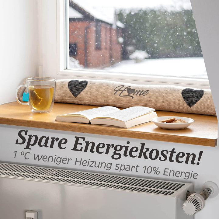 Praknu 2 Stück Zugluftstopper 90cm - Waschbarer Bezug - Energiesparend - Extra Schwer - Für Türen un