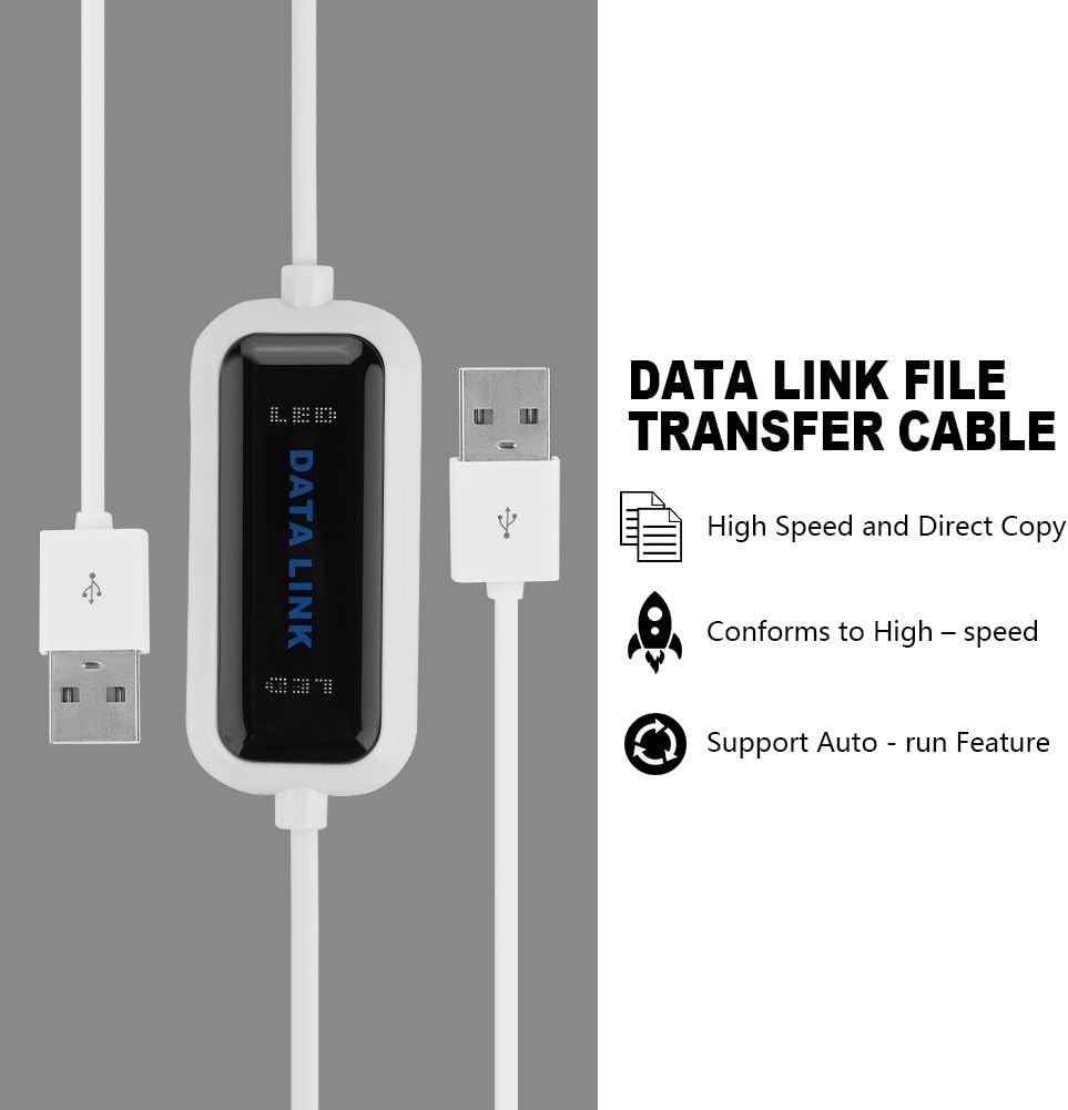 Datenkabel USB 2.0 PC zu PC Linkkabel,High-Speed USB 2.0 Link-Kabel Daten Kabel Verbindungskabel,USB