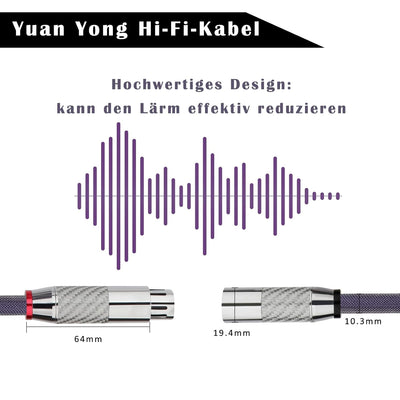 YuanYong XLR Balanced Kabel 1 Paar 18 AWG Mikrofonkabel 8N OCC Kupfer-Einkristall Audiokabel mit Koh