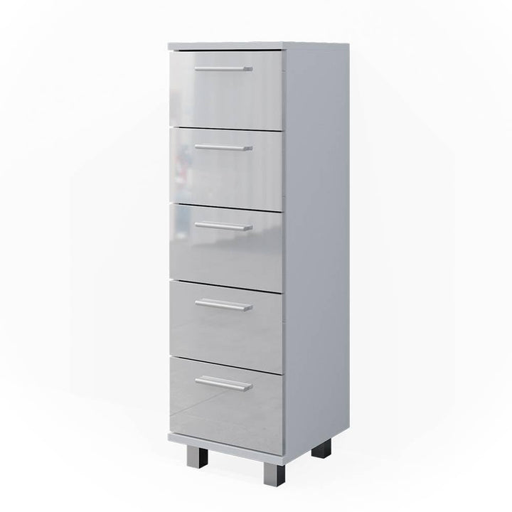 Vicco Badschrank Ilias, Weiss Hochglanz, 30 x 95 cm, Weiss Hochglanz