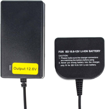 Ladegerät kompatibel mit Black & Decker Li-Ion Werkzeug-Akkus BDCD112, LBXR1512-12.6V 1.5A 10.8-12.6